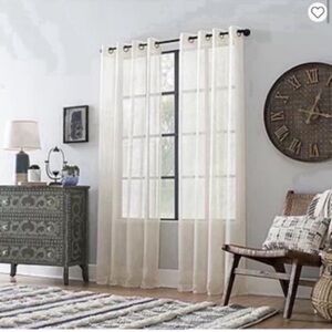 Set of 2 JC Penney Textured Sheer Grommet Top Single Curtain Panels